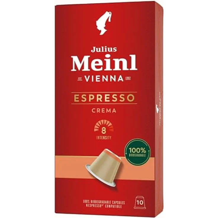 Julius Meinl Inspresso Espresso Crema 8, Nespresso-kompatibel, kompostierbar, 10 Kaffeekapseln, 10,00 Portion Stueck, Bio-zertifiziert – Bild 2