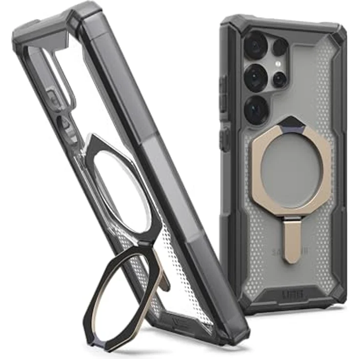 URBAN ARMOR GEAR Plasma XTE Case Samsung Galaxy S25 Ultra Kickstand Hülle ash (transparent)/titan - Designed for Samsung zertifiziert, Wireless Charging kompatibel, aufstellbare Handyhülle – Bild 1