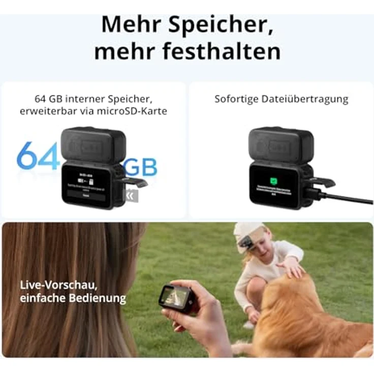 DJI Osmo Nano Standard Combo, Tragbare 4K Actioncam mit 64GB Speicher, 143° Ultraweitwinkel, 200 Minuten Akkulaufzeit, Magnet-Design – Bild 5