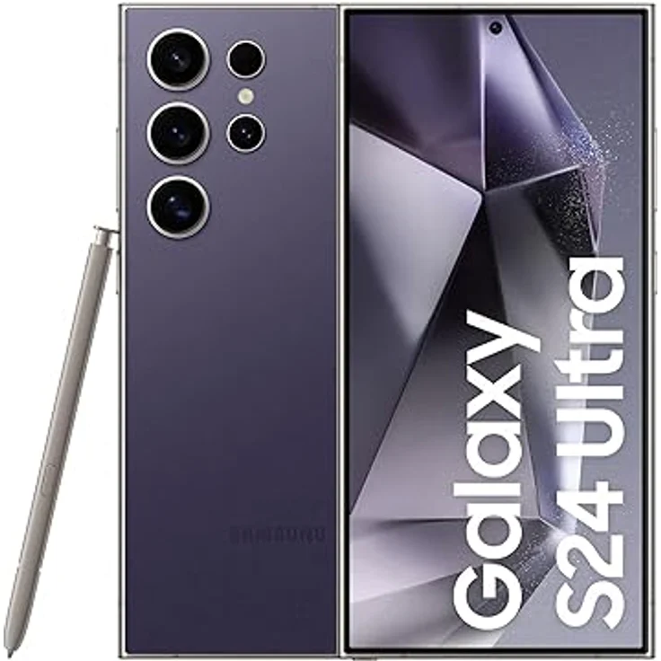 Samsung Galaxy S24 Ultra AI Smartphone, Android-Handy ohne Vertrag, 12GB RAM/1TB Speicher, 200-MP-Kamera, S Pen, Lange Akkulaufzeit, Titanium Violet – Bild 1