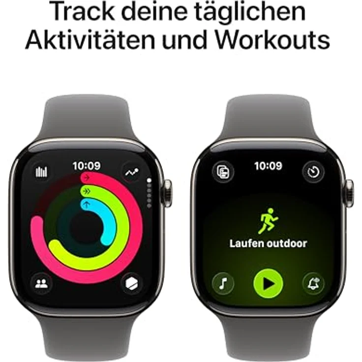 Apple Watch Series 11 Cellular, 46 mm, Titangehäuse Natur, Sportarmband Grau - M/L – Bild 3