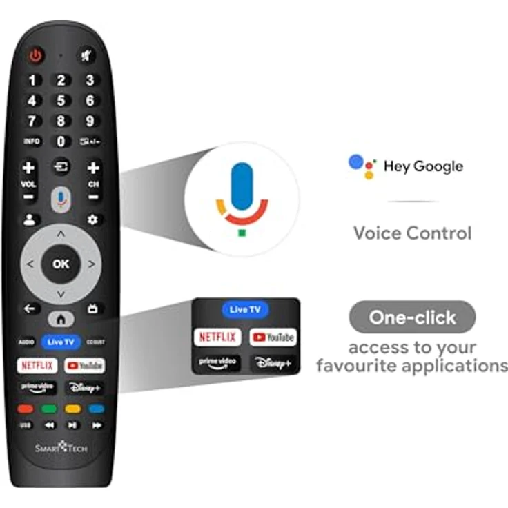 Smart Tech QLED Fernseher 50QG06K, 50 Zoll 4K UHD Google TV mit HDR, Bluetooth, Triple-Tuner und Dolby Digital Plus – Bild 4