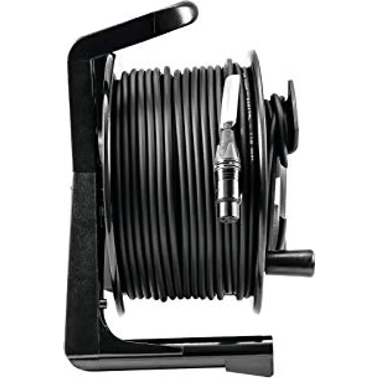 Psso Kabelrolle DMX Kabeltrommel XLR 50m sw Neutrik 2x0,22 (50 m) - Schwarz, Made in Germany – Bild 3