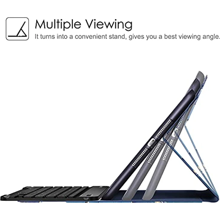Fintie Tastatur Hülle für iPad 10.2 Zoll (9/8/ 7 Generation - 2021/2020/2019), Ozean Marmor, mit TPU Rückschale, Pencil Halter und magnetisch Abnehmbarer Tastatur – Bild 5