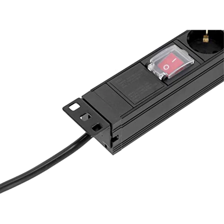 Adam Hall Steckdosenleiste 87471 X7 - 1HE 7-Fach mit Schalter & Schutzkappe - 2 m - Type EF (CEE 7/7) - Abgewinkelt - Aluminium - Indoor – Bild 6