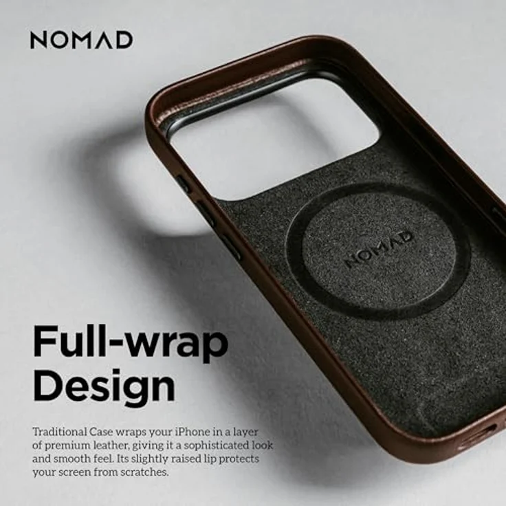 NOMAD Traditional Leather Case für iPhone 17 Pro, MagSafe-kompatible Echtleder-Schutzhülle, braun – Bild 6