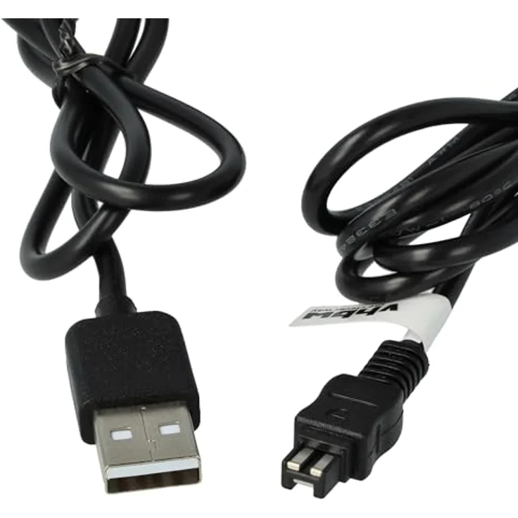 vhbw USB-Ladekabel für Sony DCR-HC23E, HC24, HC24E, HC26, HC21E, HC22, HC22E, HC23, HC27, HC26E, 2m, schwarz, zuverlässiges Aufladen an USB-Anschlüssen – Bild 6