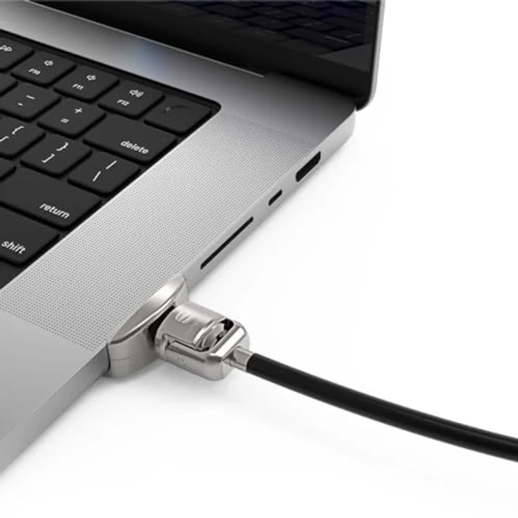 Compulocks Ledge Lock Slot Adapter MBPR14LDG01KL, Sicherheitskabelschlossadapter für MacBook Pro, schwarz-silber, ultraleicht, einfache Installation – Bild 2
