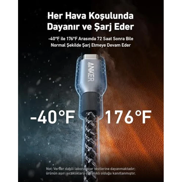 Anker Prime USB-C auf USB-C Kabel, 90cm, 240W, upcycled Flechtgewebe, Schwarz – Bild 4
