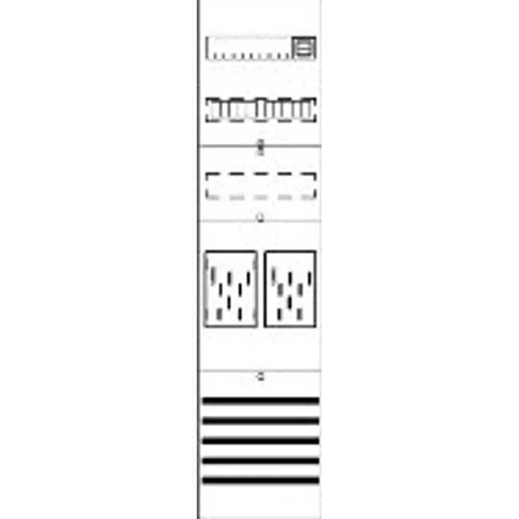 STRIEBEL & JOHN Zählerfeld 7RE 2ZM vorverdrahtet mit BKE-I, 2 Zählerplätze, grau, IP2XC, 63A Hauptschalter