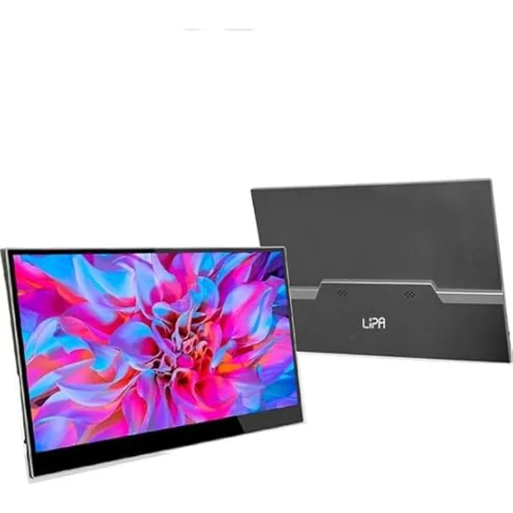 LIPA Lipa AX-60T Portable Monitor 4K 15.6" Touchscreen, Touchscreen Monitor mon03, Schwarz, für Playstation, Xbox, Switch, Smartphones und Computer, mit Schutzhülle – Bild 1
