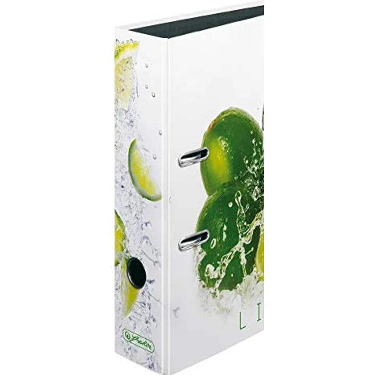Herlitz Aktenordner Fresh Fruit Limette, A4 breit mit Griffloch und Blattniederhalter – Bild 3