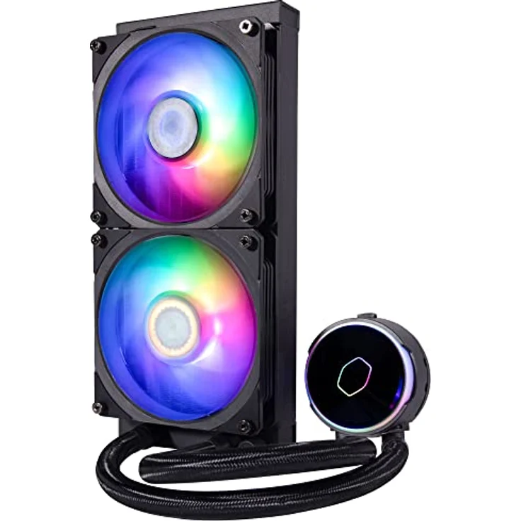 Cooler Master MasterLiquid PL240 Flux CPU-Kühler - AIO Wasserkühlung mit 2 x 120mm Lüfter, 240mm Kühler inkl. ARGB-Controller (2te Generation) - AMD- und Intel-kompatibel – Bild 2