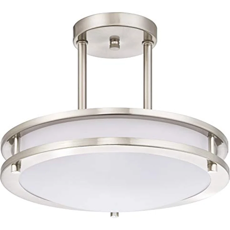 Westinghouse Lighting 64009, Dimmbare LED-Deckenleuchte 30 cm, gebürstetes Nickel mit weißem Acrylglasschirm – Bild 2