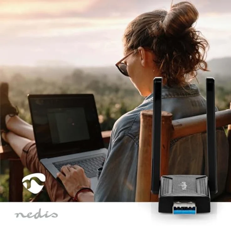 Nedis AC1200 Netzwerk-Dongle, Wi-Fi Dualband 2.4/5 GHz, USB 3.0, für Windows 10/11/8, Wi-Fi Geschwindigkeit bis 1200 Mbps – Bild 2
