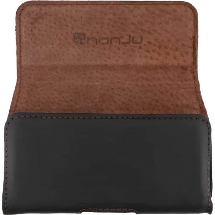 honju Horizon Echtleder Gürtel-Tasche für Google Pixel 7a / Pixel 7 / Pixel 7 Pro, OnePlus 11 5G UVM [Handytasche mit Gürtelschlaufe für Smartphones bis 170 x 85 x 12mm, Magnetverschluss] schwarz – Bild 2