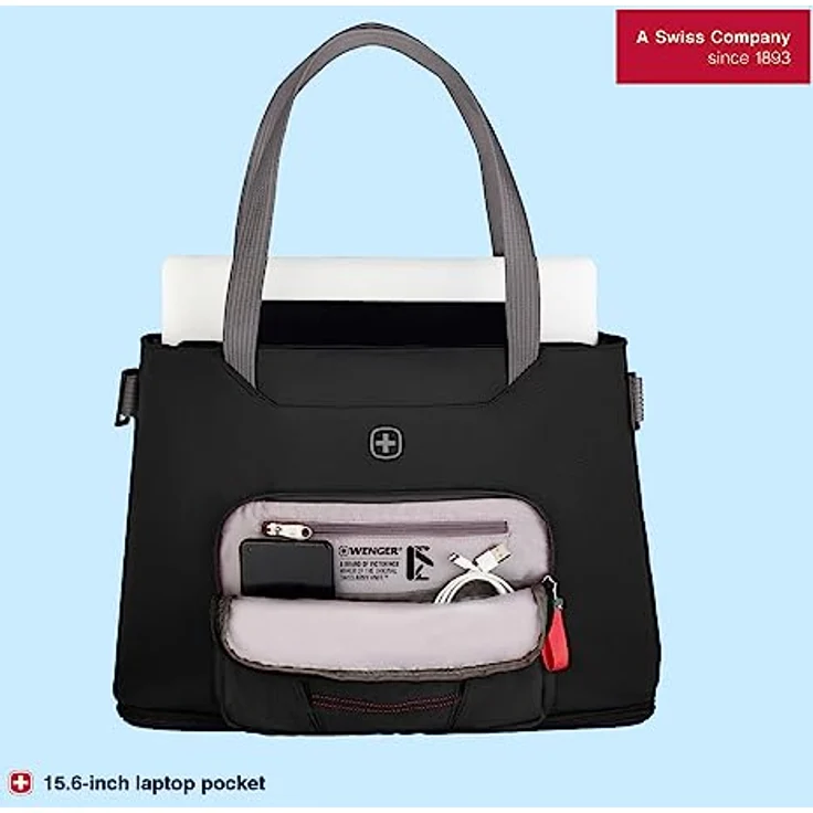 Wenger Laptoptasche Motion Deluxe Tote, Tragetasche, Arbeitstasche, Freizeittasche, in Schwarz – Bild 4