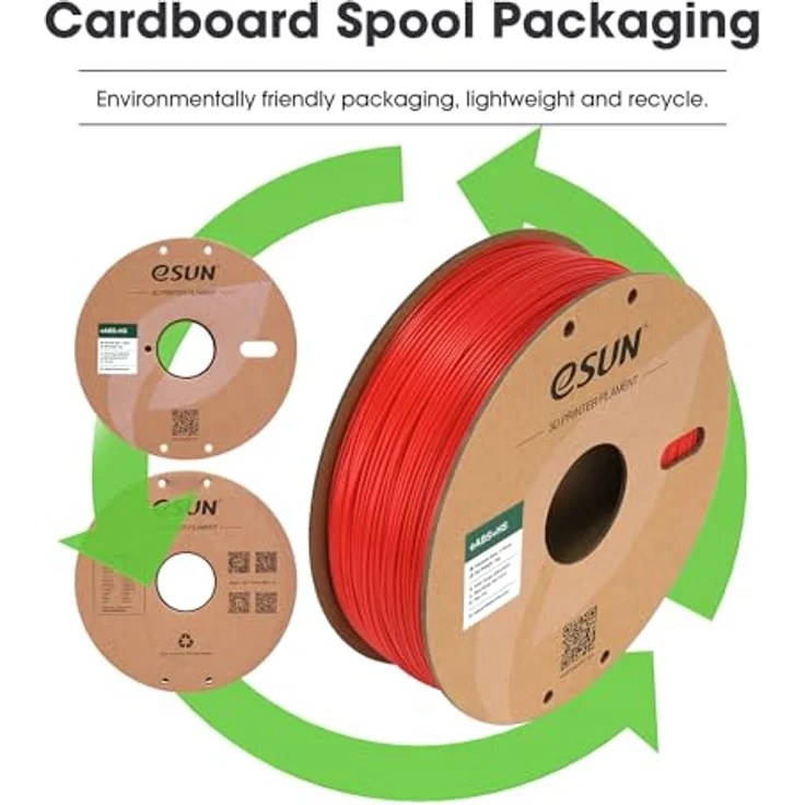 eSUN ABS+ Filament 1.75mm, Hochgeschwindigkeits 3D Drucker Filament mit Maßgenauigkeit +/- 0.03mm, 1KG Spule, Wärmebeständig, geruchsarm, Rot – Bild 5