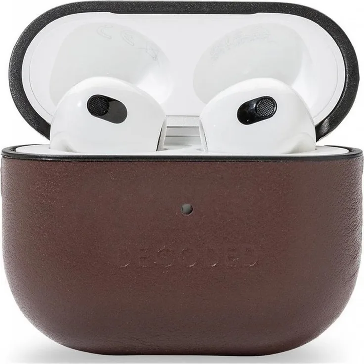 Decoded Leather AirCase für Apple Airpods 3G, Kopfhörertasche + Schutzhülle, Braun