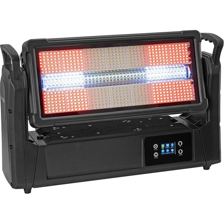Eurolite LED IP Mega PIX Strobe 714 Swing, Stroboskop mit 126 kaltweissen LEDs und 588 RGBW-LEDs, IP65, 200° Neigung, 46 Showprogramme