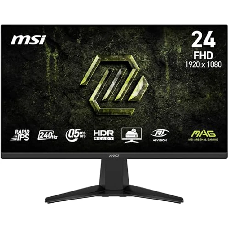 MSI MAG 245F X24, 61 cm FHD Gaming-Monitor mit 240Hz, 0,5ms Reaktionszeit, HDR, AMD FreeSync Premium, Schwarz – Bild 1