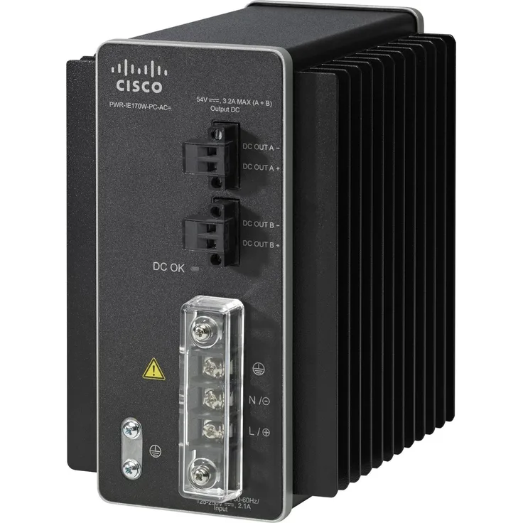 Cisco AC-DC Power Module for POE solution - Netzteil (DIN-Schienenmontage möglich) (170 W), PC Netzteil, Schwarz