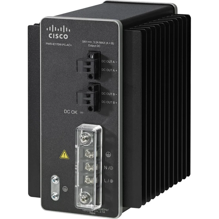 Cisco AC-DC Power Module for POE solution - Netzteil (DIN-Schienenmontage möglich) (170 W), PC Netzteil, Schwarz