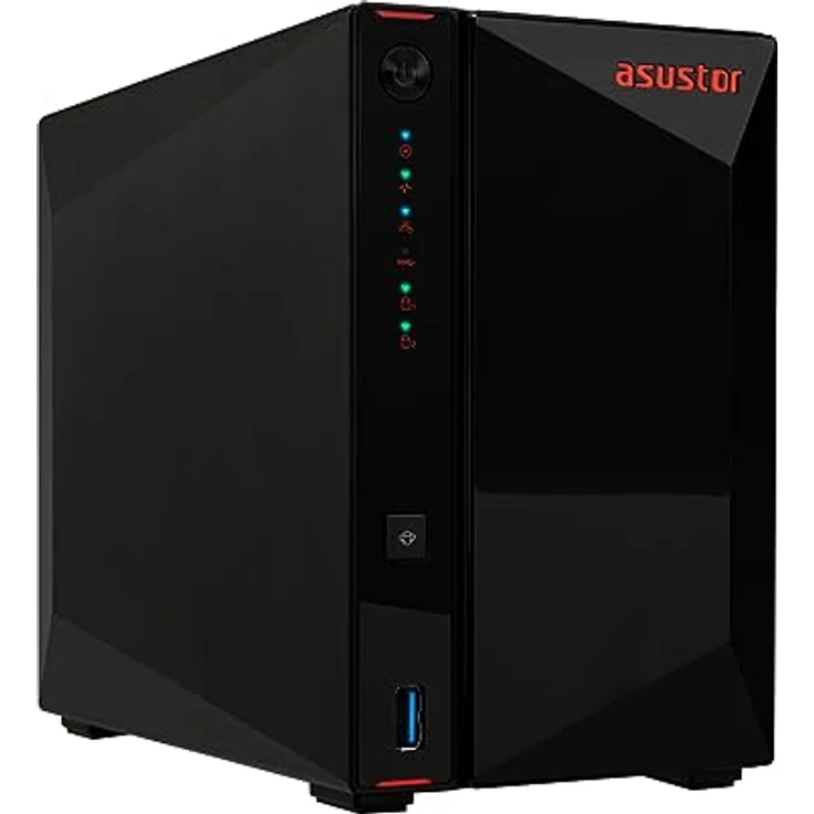 Asustor AS5402T Nimbustor 2 Gen2-2 Bay NAS Netzwerkspeicher Gehäuse, Quad-Core 2,0GHz CPU, 4xM.2 NVMe SSD Steckplätze, 2x2,5GbE Anschlüsse, 4GB DDR4 RAM, Gaming-Inspirierten NAS – Bild 5