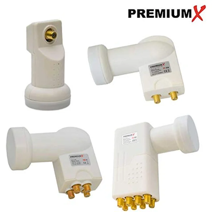 PremiumX PXS80 SAT Anlage, 80 cm Anthrazit Antenne mit Octo LNB 8 Ausgängen und 16 F-Steckern – Bild 6