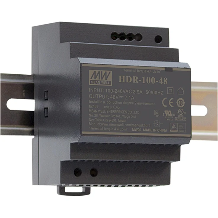 Mean Well HDR-100-15N, AC-DC-Industrienetzteil für Hutschiene, 97,5W, 15V, 6,5A