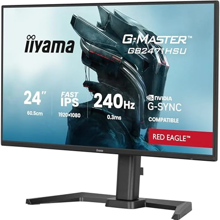 iiyama G-Master Red Eagle GB2471HSU-B1, 23,8" Full-HD Gaming Monitor mit 240Hz, 0,3ms, G-SYNC, höhenverstellbar, schwarz – Bild 3