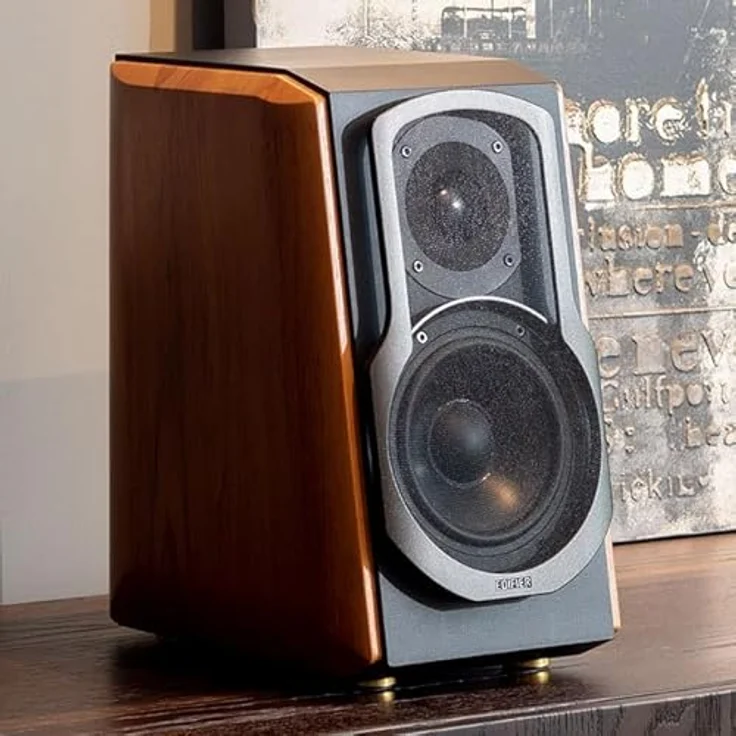 Edifier S1000MKII 2.0 Audiophile aktive Regallautsprecher, 120 Watt Lautsprecher, Bluetooth 5.0 mit aptX HD, optischer Eingang, Aktivmonitor-Nahfeldlautsprecher mit Class-D-Verstärker Kompakt-Lautsprecher braun – Bild 2