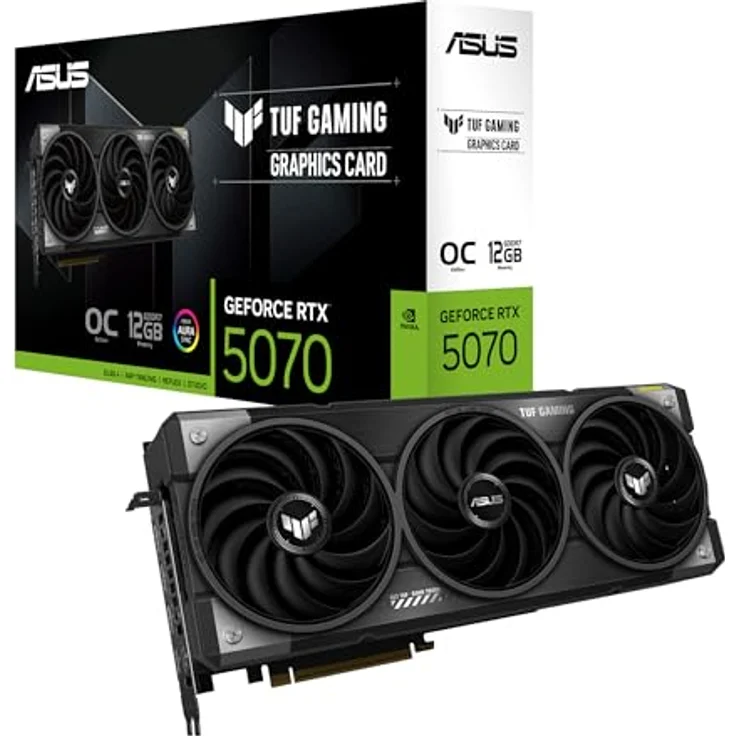 ASUS TUF Gaming GeForce RTX 5070 12GB GDDR7 OC Edition Grafikkarte (NVIDIA Blackwell Architektur und DLSS 4, 2,5-Slot Design, SSF, PCIe 5.0, 3X DisplayPort 2.1b, 2X HDMI 2.1b) – Bild 1