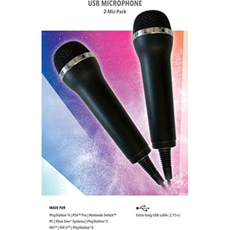 Mikrofon für Karaoke Games (Lets Sing, Voice of Germany, SingStar etc.) für PlayStation (PS3, PS4, PS4 Pro), Nintendo (Switch, Wii U, Wii), XBOX One (OneX, OneS) + PC- 2er Set universal USB Mikrofon – Bild 3