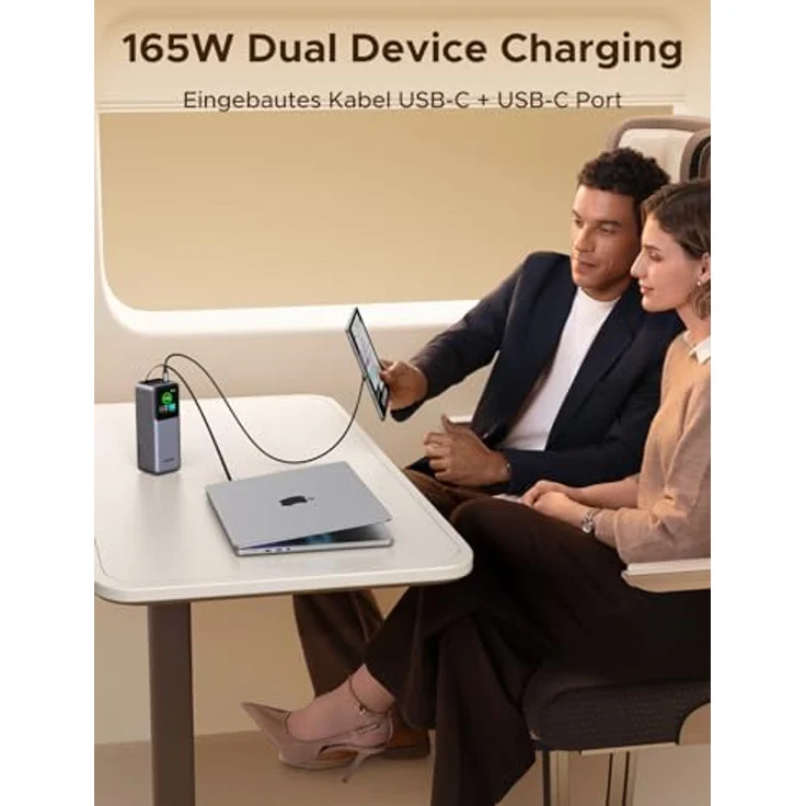 UGREEN Nexode Power Bank 20000mAh, 165W Schnellladen, 65cm einziehbares Kabel, kompatibel mit iPhone 16/15 Serie, Galaxy S25, MacBook und Dell Laptop – Bild 4