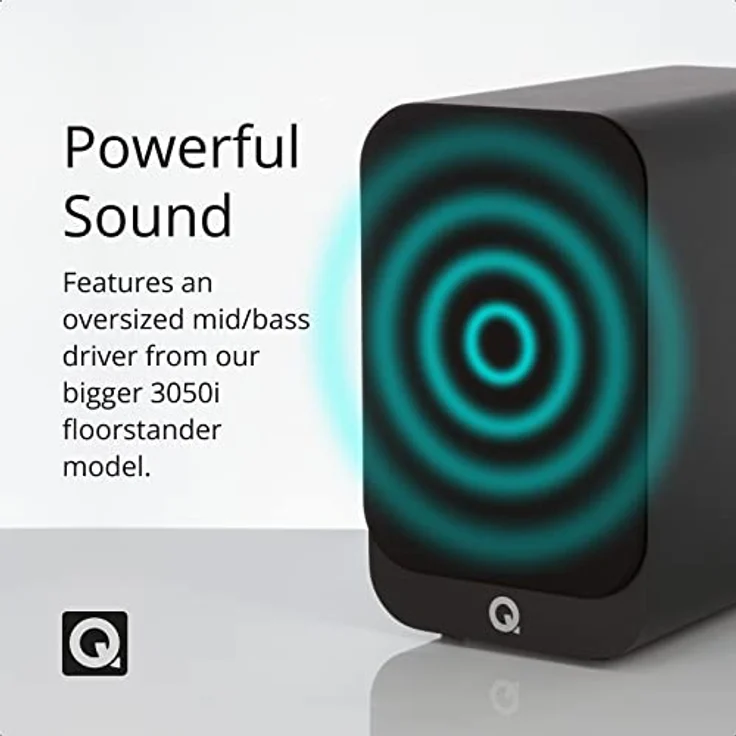 Q Acoustics 3030i Regal-Lautsprecher 2-Wege Bassreflex, 2,4 kHz, 25-75W, Schwarz – Bild 3