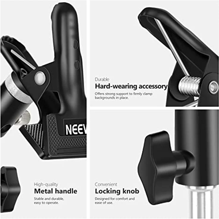 "Neewer Fotostudio Schwerlast Metall-Klemmhalter mit 5/8 ""Licht-Standplatz Befestigung für Reflektor" – Bild 8