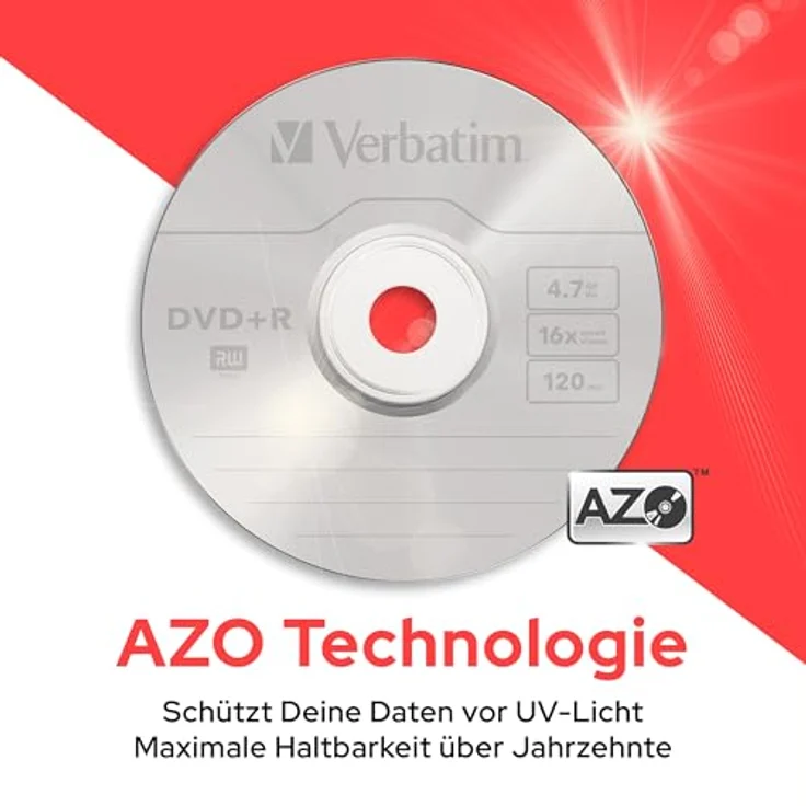 Verbatim DVD+R 4,7GB - 16-fache Brenngeschwindigkeit - Kratzschutz - hohe Lebensdauer - DVD-Rohlinge - 10er Pack Spindel – Bild 4