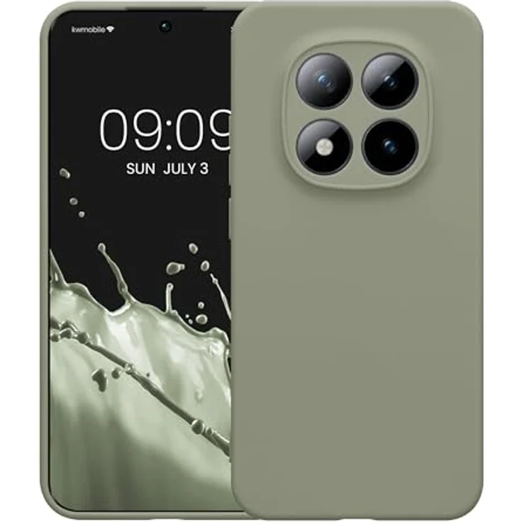 kwmobile Handyhülle für Xiaomi Redmi Note 15 Pro 5G, weiche Silikon Schutzhülle in Graugrün, flexibel und reißfest mit präzisen Ausschnitten für Kamera und Anschlüsse – Bild 5