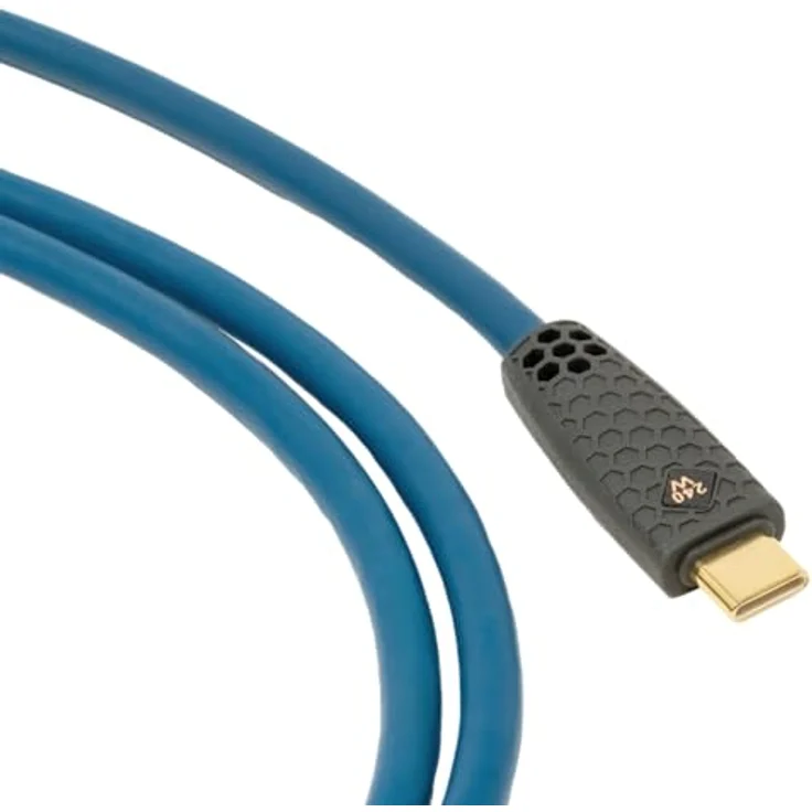 OEHLBACH USB Flex Charge CC, USB TYPE-C® Kabel mit 240 W Schnellladefunktion, patentiertem Knickschutz, 480 Mbps Datenrate, TPE-Mantel, OFC Innenleiter, petrol, 1 m – Bild 3