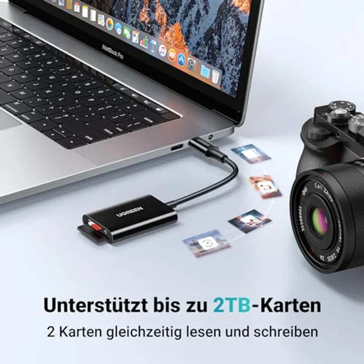 UGREEN USB C Kartenleser, 170 MB/S SD 3.0 und Micro SD Card Reader, kompatibel mit iPhone 17, Galaxy S25, iPad, MacBook Pro/Air, Schwarz – Bild 4