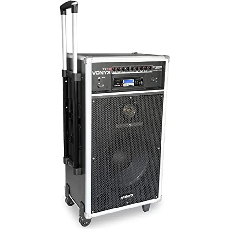 Vonyx PA-System ST180, Aktivlautsprecher mit 450 W, Bluetooth, Multimedia-Player, Schwarz