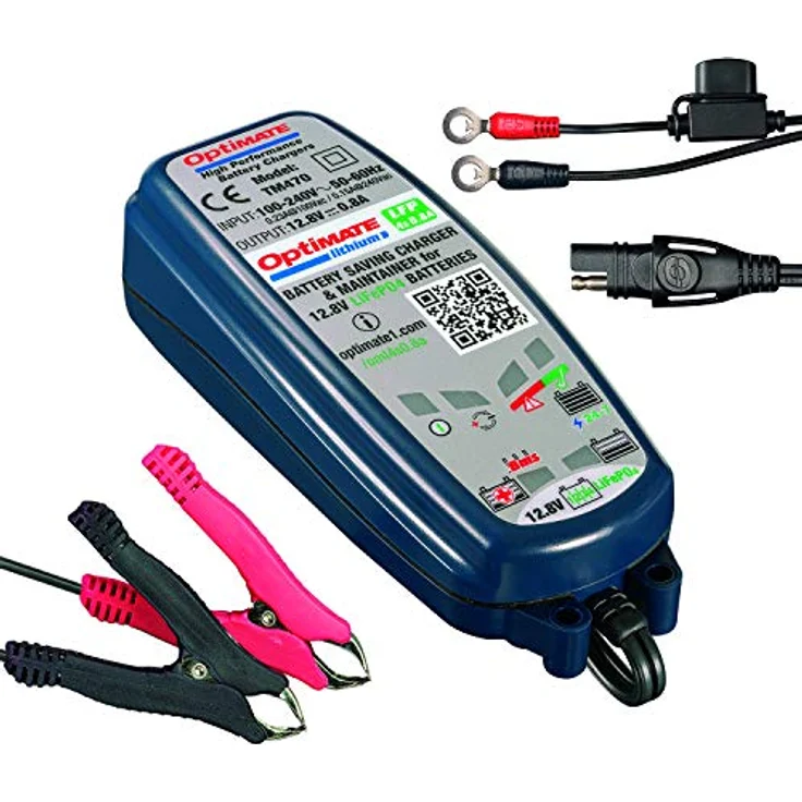Optimate TM470 Lithium 4S Akku-Ladegerät/Testgerät mit 8-Stufen 0,8 Ampere, 12,8/13,2V, Blau – Bild 1
