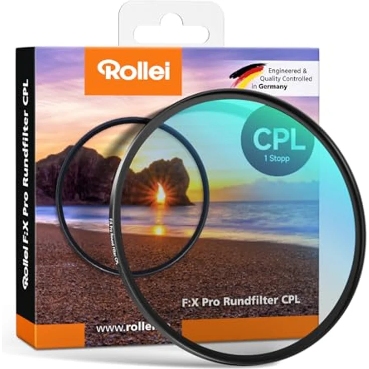 Rollei Extremium Rundfilter CPL 62 mm (1 Stopp) - Polarisationsfilter (Polfilter) mit Titan-Ring aus Gorilla Glas mit spezieller Beschichtung - Größe: 62 mm – Bild 2