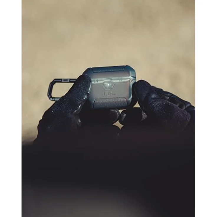 URBAN ARMOR GEAR Scout Case für Apple AirPods Pro 3, Wireless-Charging kompatibel, Sichtbare LED-Anzeige, Abnehmbarer Karabinerhaken, Smoke – Bild 3