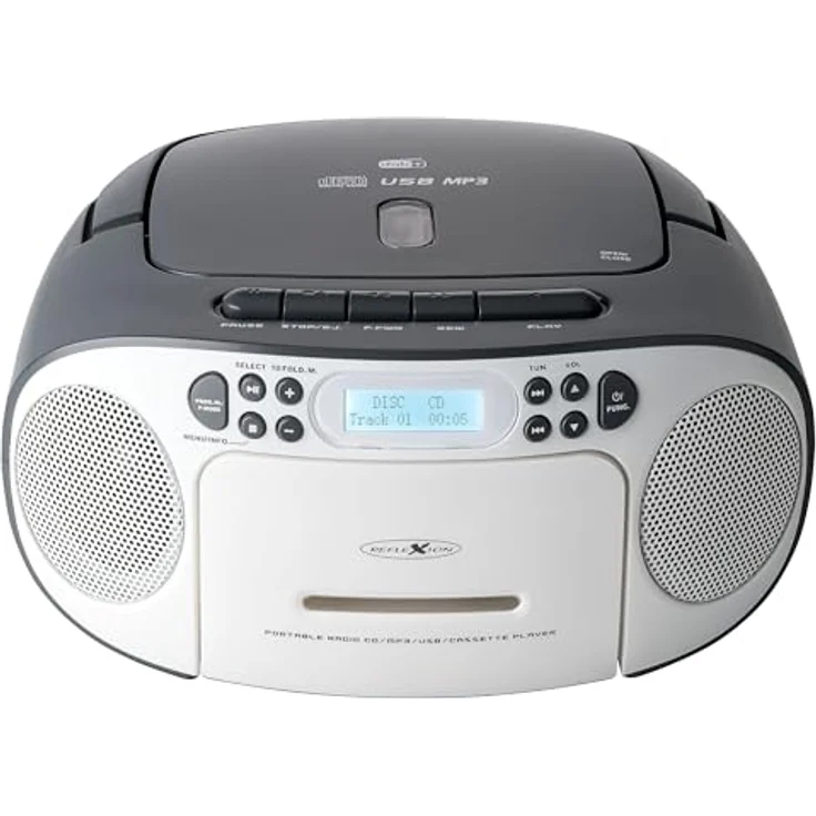Reflexion CD-Radio DAB+, DAB, UKW AUX, CD, DAB+, Kassette, UKW, USB Weiß, Grau – Bild 7