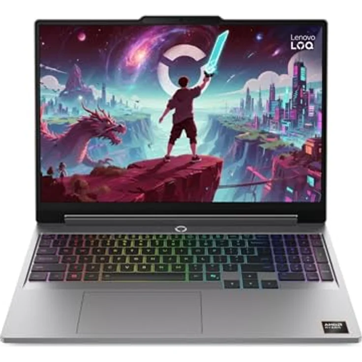 Lenovo LOQ Gaming AI Laptop 15.3" WUXGA 165Hz, AMD Ryzen 7 250, 16GB RAM, 1TB SSD, NVIDIA GeForce RTX 5060, Windows 11, QWERTZ, Grau, 3 Monate GamePass – Bild 1