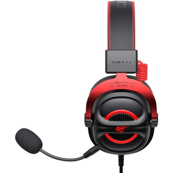Havit H2002E, Kabelgebundenes Gaming-Headset mit präziser Klangwiedergabe, schwarz-rot – Bild 4