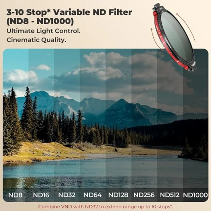 Freewell Real Locking Variable ND/CPL Filter All Day Kit, 82 mm, Hybridfilter mit 3-10 Blendenstufen und ND32, inklusive Basisring – Bild 5