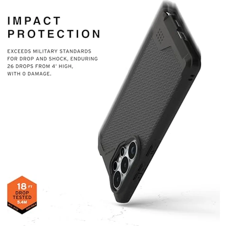 URBAN ARMOR GEAR Metropolis LT Case Samsung Galaxy S26 Ultra, Kevlar schwarz, mit Wireless Charging (Qi) und militärischem Schutzstandard – Bild 3